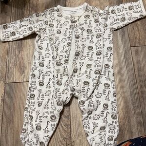 Little Me black and white Animal-Print Footed One-Piece